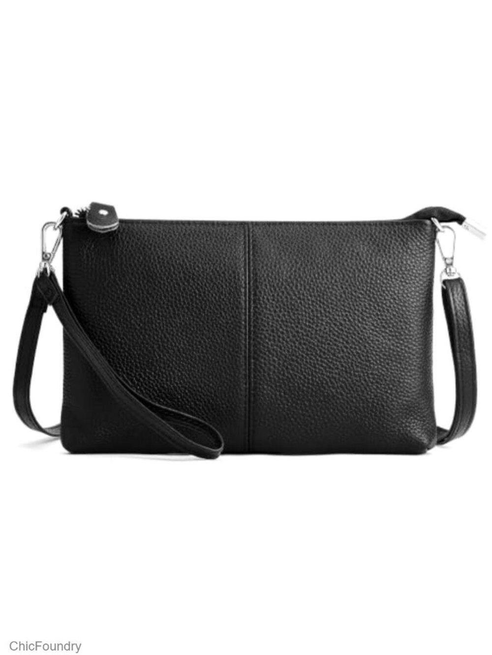 Genuine Leather Small Crossbody Wristlet Wallet RFID Blocking Purse